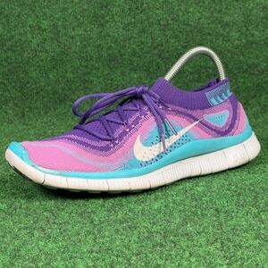 Nike Free RN Flyknit 3.0 Hyper Violet Pink Blue Run Shoes Womens 9.5 BQ8927-500